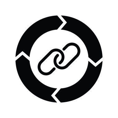 Değer zinciri katı ikon biçimi illüstrasyonu. EPS 10 dosyası