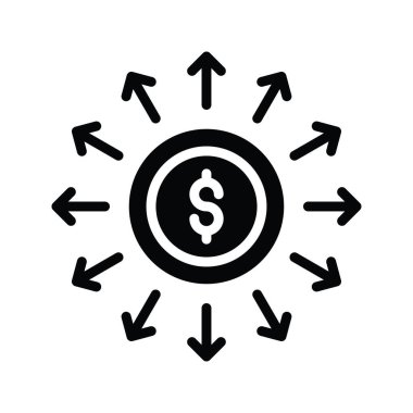 Pazar Genişleme vektörü katı simge biçimi illüstrasyonu. EPS 10 dosyası