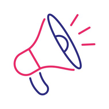 Duyuru vektörü 2 renk çizgisi simgesi çizimi. EPS 10 dosyası