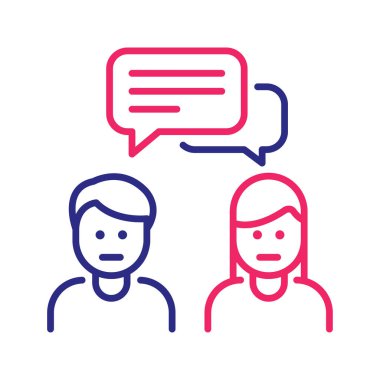 Tartışma vektörü 2 renk çizgisi simgesi biçimi illüstrasyonu. EPS 10 dosyası