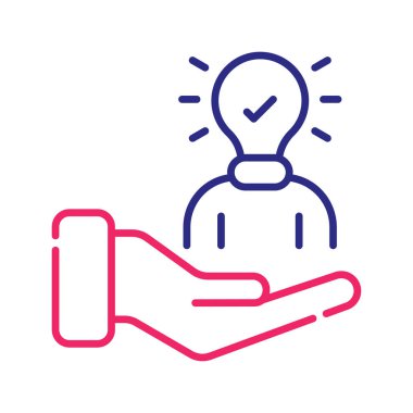 Uzmanlar fikir vektörü 2 renk çizgisi ikonu biçim illüstrasyonu. EPS 10 dosyası