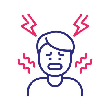 Stres direnci vektörü 2 renk çizgisi simgesi çizimi. EPS 10 dosyası