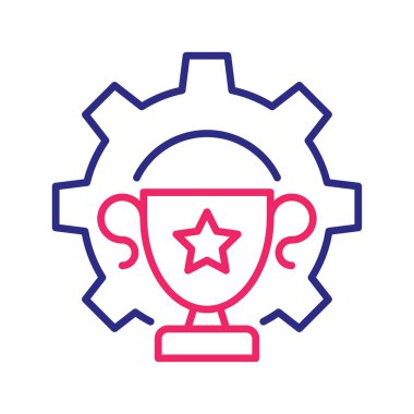 Başarı vektörü 2 renk çizgisi simgesi çizimi. EPS 10 dosyası