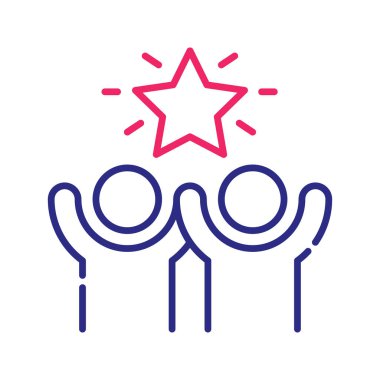 Başarı vektörü 2 renk çizgisi simgesi çizimi. EPS 10 dosyası