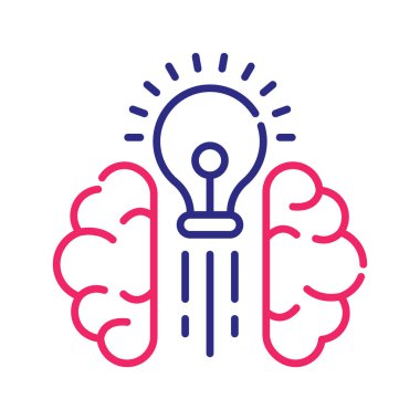 Yaratıcılık vektörü 2 renk çizgisi simgesi çizimi. EPS 10 dosyası