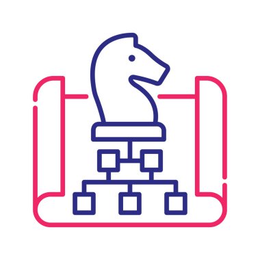 Strateji vektörü 2 renk çizgisi simgesi çizimi. EPS 10 dosyası