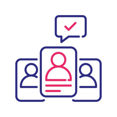 İşe alım vektörü 2 renk çizgisi simgesi çizimi. EPS 10 dosyası