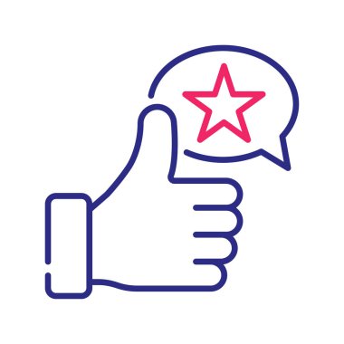 Pozitif Etkileşim Vektörü 2 renk çizgisi simgesi çizimi. EPS 10 dosyası