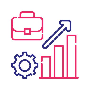 Kariyer vektörü 2 renk çizgisi simgesi çizimi. EPS 10 dosyası