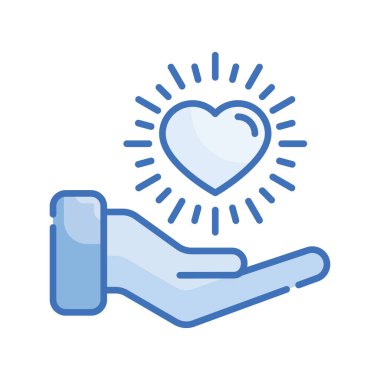 Aşk ve bakım vektörü Mavi seriler serisi çizimi. EPS 10 dosyası