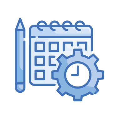 Planlama vektörü Mavi serisi simgesi çizimi. EPS 10 dosyası