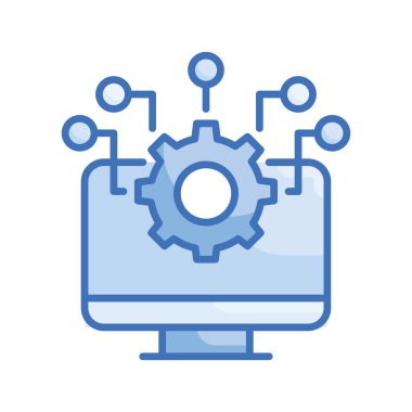 Sistem Entegrasyon Vektörü Mavi serisi simgesi biçimi illüstrasyonu. EPS 10 dosyası