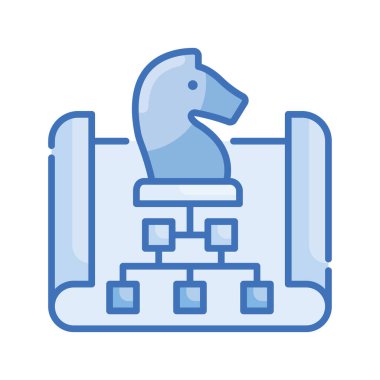 Strateji vektörü Mavi serisi simge biçimi illüstrasyonu. EPS 10 dosyası