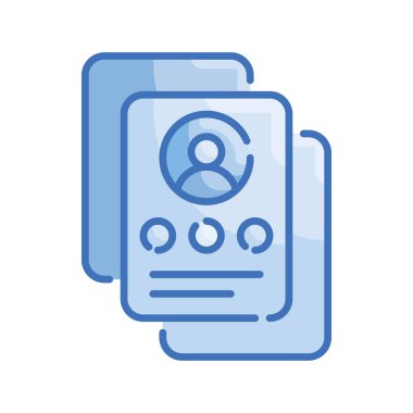 CV Form Mavi seri ikon biçimi illüstrasyonu. EPS 10 dosyası