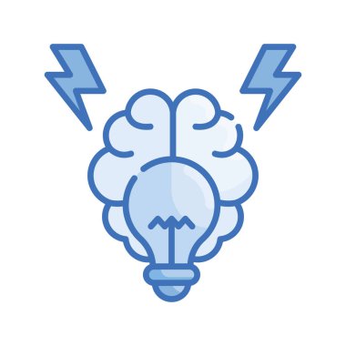 Beyin fırtınası vektörü Mavi serisi simge biçimi illüstrasyonu. EPS 10 dosyası