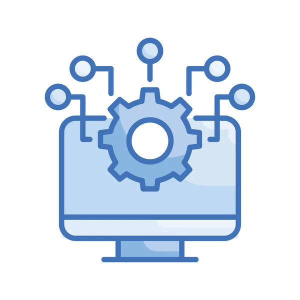 Vecteur Intégration Système Illustration Style Icône Série Bleue Fichier Eps — Image vectorielle