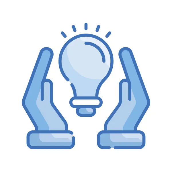 Ampoule Vecteur Série Bleue Illustration Style Icône Fichier Eps — Image vectorielle