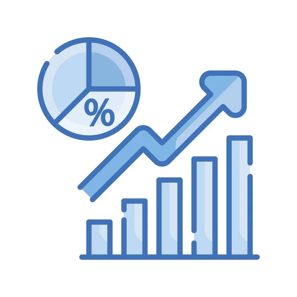 Növekedési Vektor Kék Sorozat Ikon Stílusú Illusztráció Eps Fájl — Stock Vector