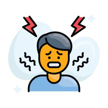 Stres direnci vektörü ana hatlı simge biçimi illüstrasyonunu doldurdu. EPS 10 dosyası