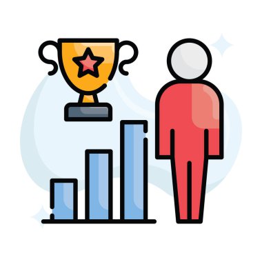 Başarılı iş vektörü ana hatları simge biçimi illüstrasyonunu doldurdu. EPS 10 dosyası