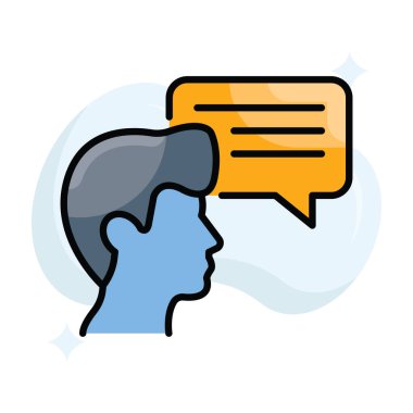 Konuşma vektörü ana hatları simge biçimi illüstrasyonunu doldurdu. EPS 10 dosyası