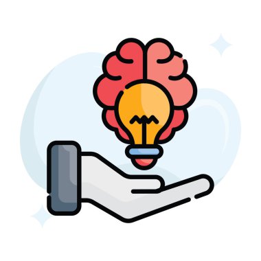 Fikir oluşturma vektörü ana hatları simge biçimi illüstrasyonunu doldurdu. EPS 10 dosyası