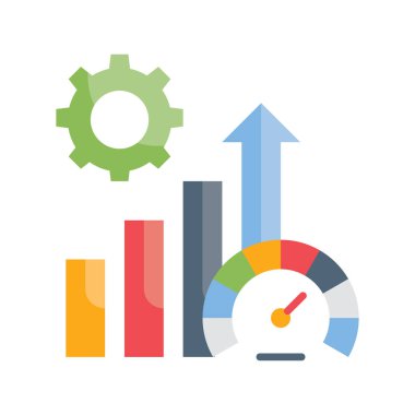 Performans vektörü Düz simge biçimi illüstrasyonu. EPS 10 dosyası