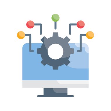 Sistem Entegrasyon Vektörü Düz simge biçimi illüstrasyonu. EPS 10 dosyası
