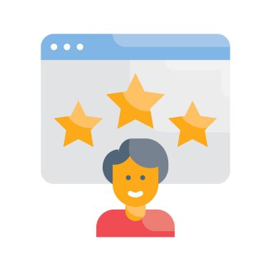 Müşteri tepki oranı vektörü Düz simge biçimi illüstrasyonu. EPS 10 dosyası