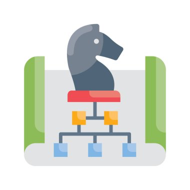 Strateji vektörü Düz simge biçimi illüstrasyonu. EPS 10 dosyası