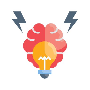 Beyin fırtınası vektörü Düz simge biçimi illüstrasyonu. EPS 10 dosyası