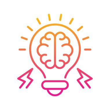 Beyin gücü vektörü Gradyan simgesi çizimi. EPS 10 dosyası