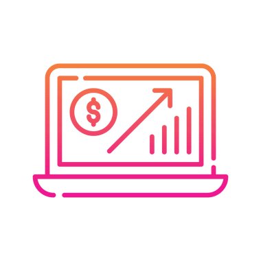 Büyüme dinamiği vektörü Gradyan simgesi çizimi. EPS 10 dosyası