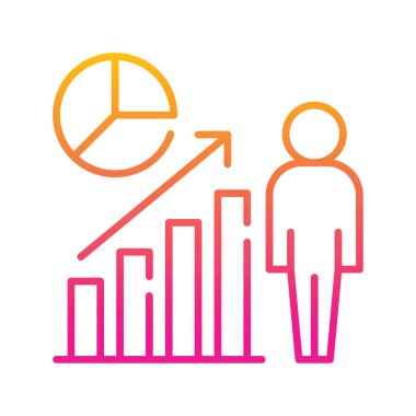 İş adamı büyüme vektörü Gradyan simgesi çizimi. EPS 10 dosyası