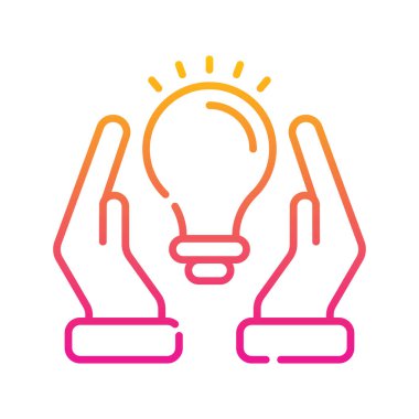 Ampul vektörü Gradyan simgesi çizimi. EPS 10 dosyası