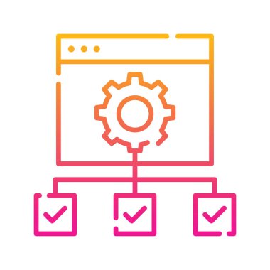 İşlem Yönetimi vektörü Gradyan simgesi çizimi. EPS 10 dosyası