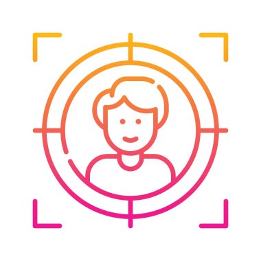 Müşteri odak vektörü Gradyan simgesi çizimi. EPS 10 dosyası