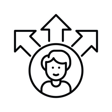 Esneklik vektörü ana hatları simge biçimi illüstrasyonu. EPS 10 dosyası