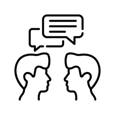 İletişim vektörü ana hatları simge biçimi illüstrasyonu. EPS 10 dosyası