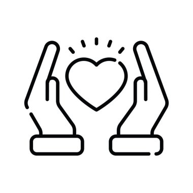 Dikkat vektörü ana hatları simge biçimi illüstrasyonu. EPS 10 dosyası