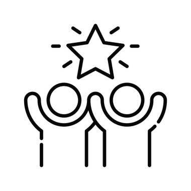 Başarı vektörü ana hatları simge biçimi illüstrasyonu. EPS 10 dosyası