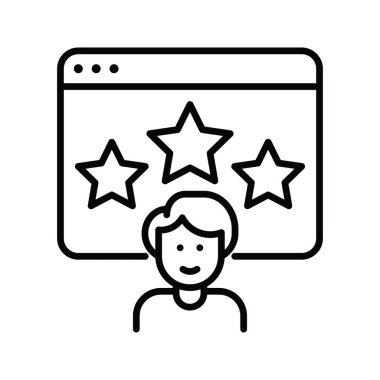 Müşteri tepki oranı vektör ana hatları simge biçimi illüstrasyonu. EPS 10 dosyası