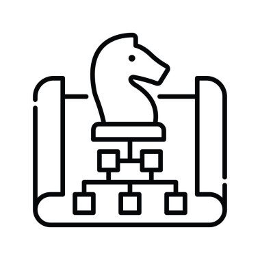 strateji vektör ana hatları simge biçimi illüstrasyonu. EPS 10 dosyası