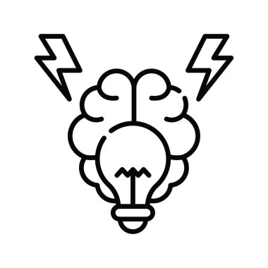 Beyin fırtınası vektör taslağı simge biçimi illüstrasyonu. EPS 10 dosyası