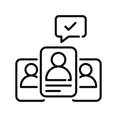 İşe alım vektörü ana hatları simge biçimi illüstrasyonu. EPS 10 dosyası