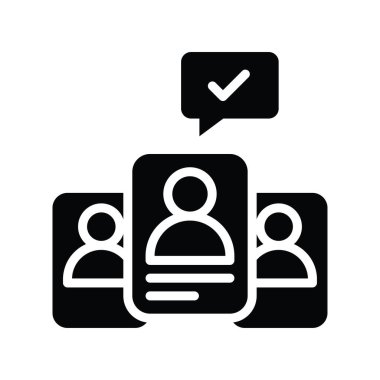 İşe alım vektörü katı simge biçimi çizimi. EPS 10 dosyası