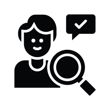 Aday vektör katı simge biçimi illüstrasyonu. EPS 10 dosyası