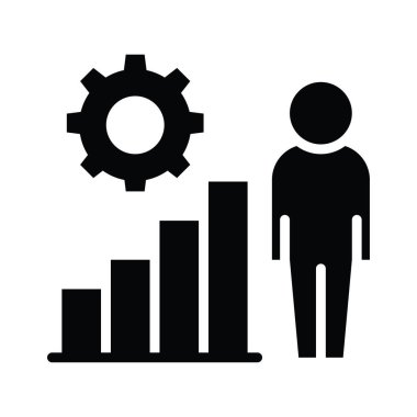 Kişisel Büyüme vektörü katı simge biçimi illüstrasyonu. EPS 10 dosyası