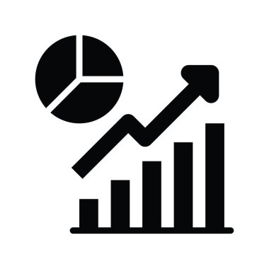 Büyüme vektörü katı simge biçimi illüstrasyonu. EPS 10 dosyası