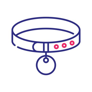 Yaka Vektörü 2 renk çizgisi Simge Tasarım illüstrasyonu. Beyaz arkaplan EPS 10 Dosyasında Veterinerlik Sembolü